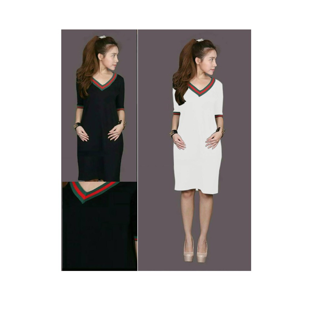 Dress Geraldine  kerah V