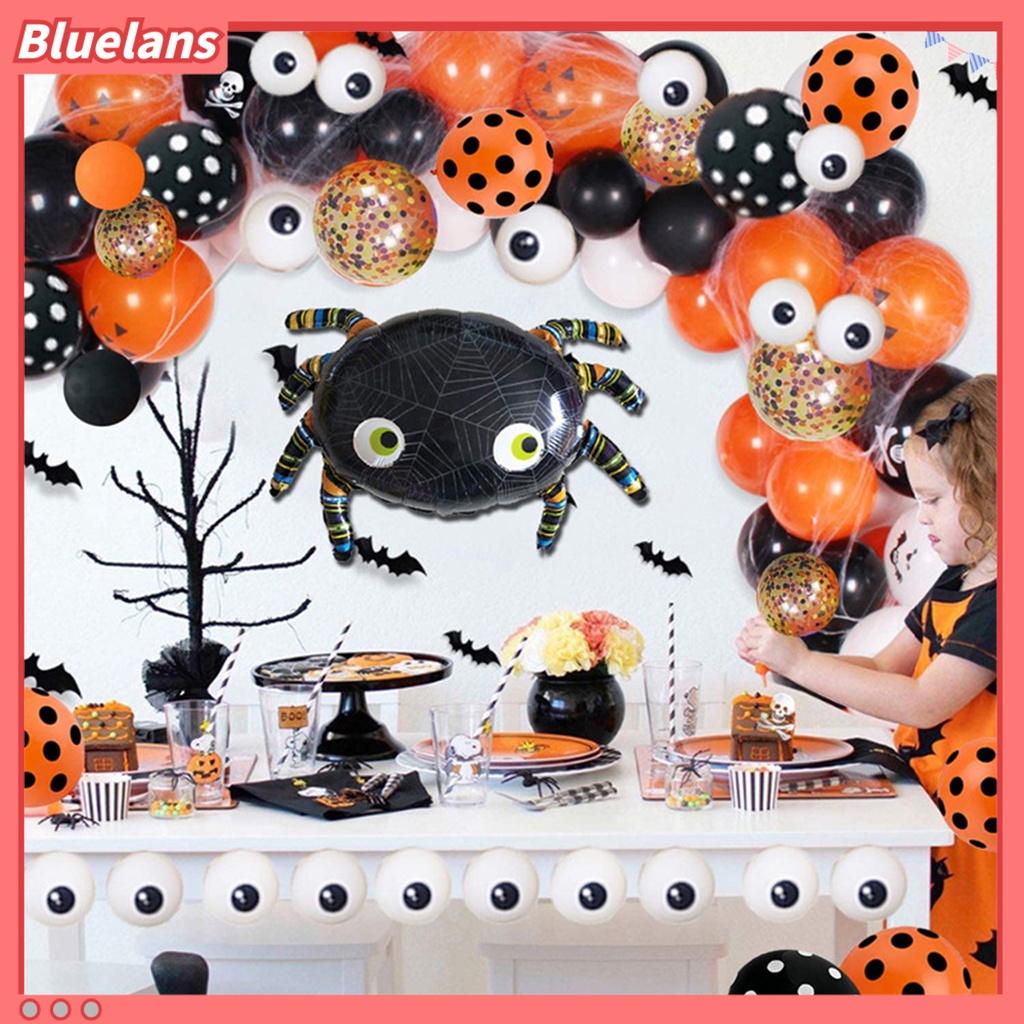 120pcs / Set Balon Latex Inflatable Bentuk Mata Hantu / Laba-Laba Untuk Dekorasi Halloween