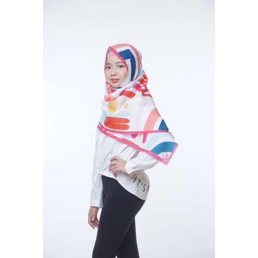 PASHMINA ANAK MOTIF CORETAN AESTHETIC / HIJAB ANAK / JILBAB ANAK / KERUDUNG ANAK