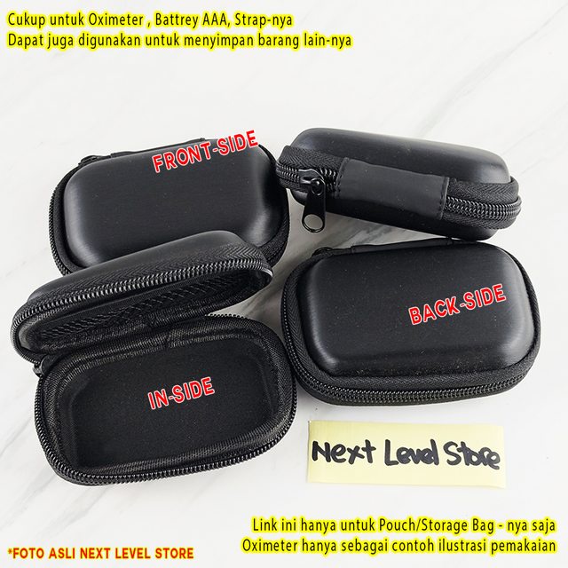 Pouch Oximeter Oxymeter Tas Dompet Case Casing Penyimpanan Full Black