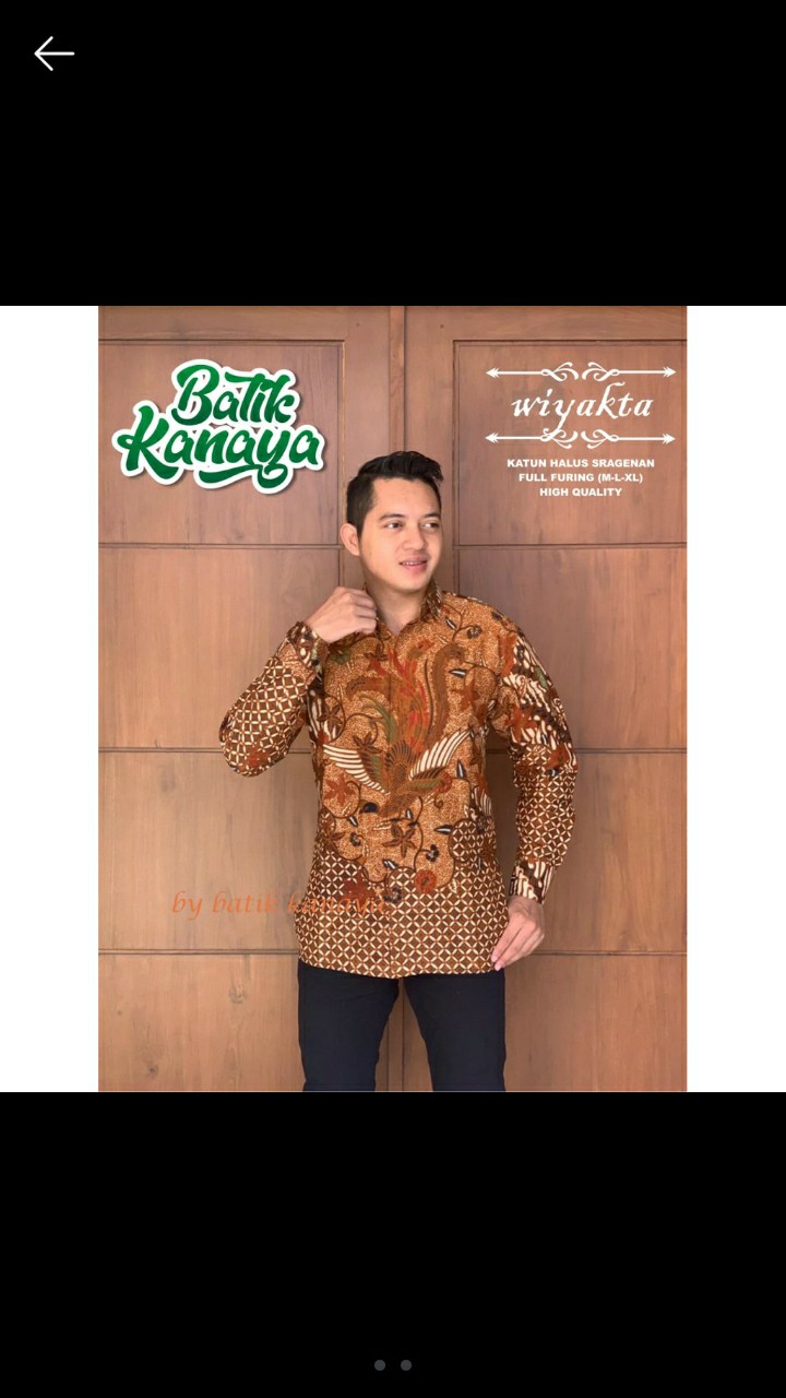 Batik Solo Kemeja Batik Pria Lengan Panjang Lapis Furing Wiyakta Kanaya Atasam Modern Premium Pabrik