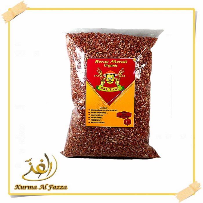 

Beras Merah organik Asli pak tani /Pulen/Kemasan 1kg