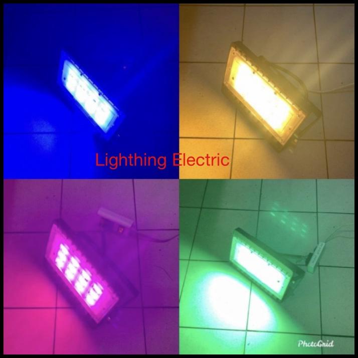 Lampu Sorot Led 50W Warna /Lampu Tembak Warna Biru Merah Hijau Kuning