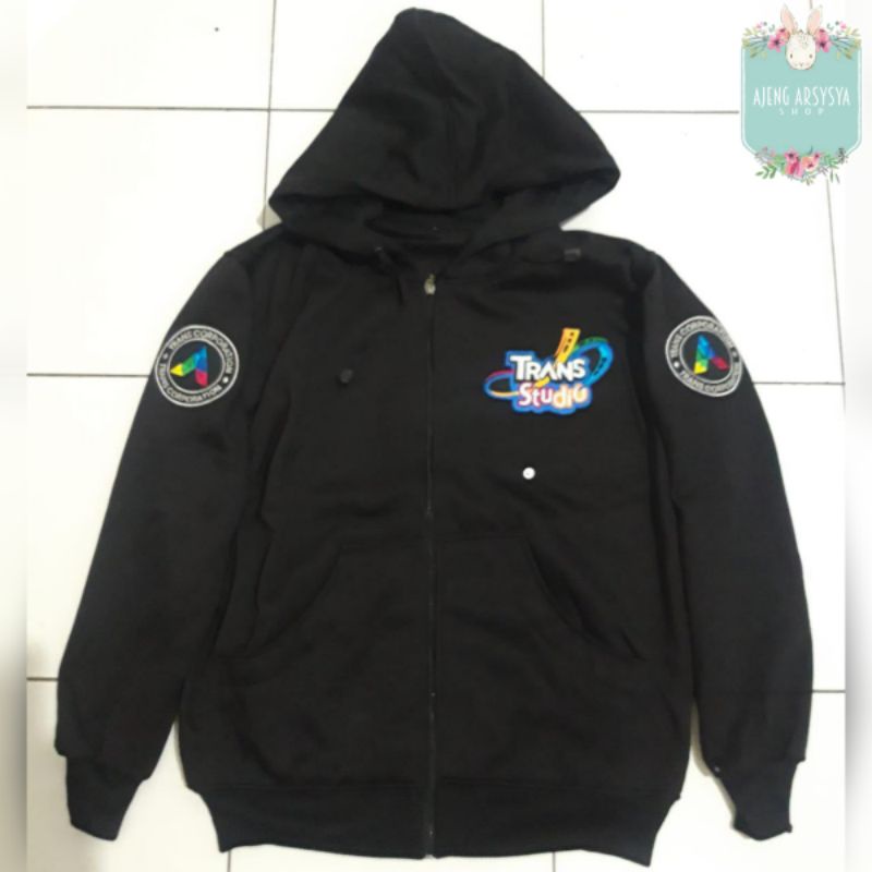Jaket Zipper Bordir Trans Studio