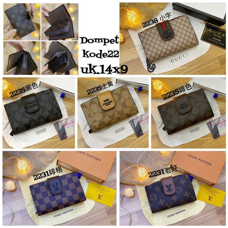 Dompet Lipat Kancing Resleting Wanita Free Box WP