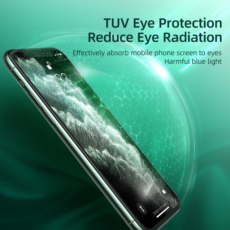 Matte Green Light iPhone 5 /5S / 6 / 6S / 7 / 8 / 6+ / 6S+ / 7+ / 8+ Tempered Glass Matte Green Full Layar