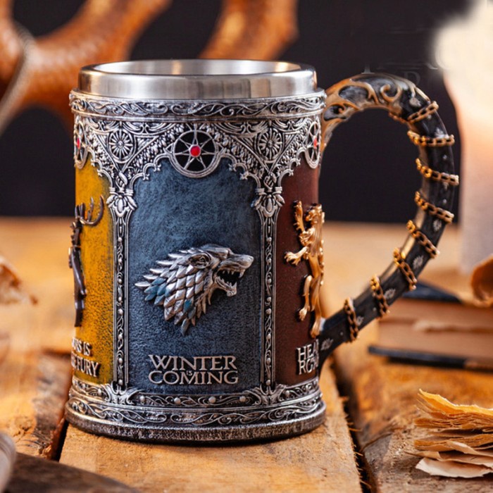 Hadiah Lebaran  Gelas Mug 500ml Medieval Era  Game of Throne Coffee Tea Beer Mug Stainless Steel