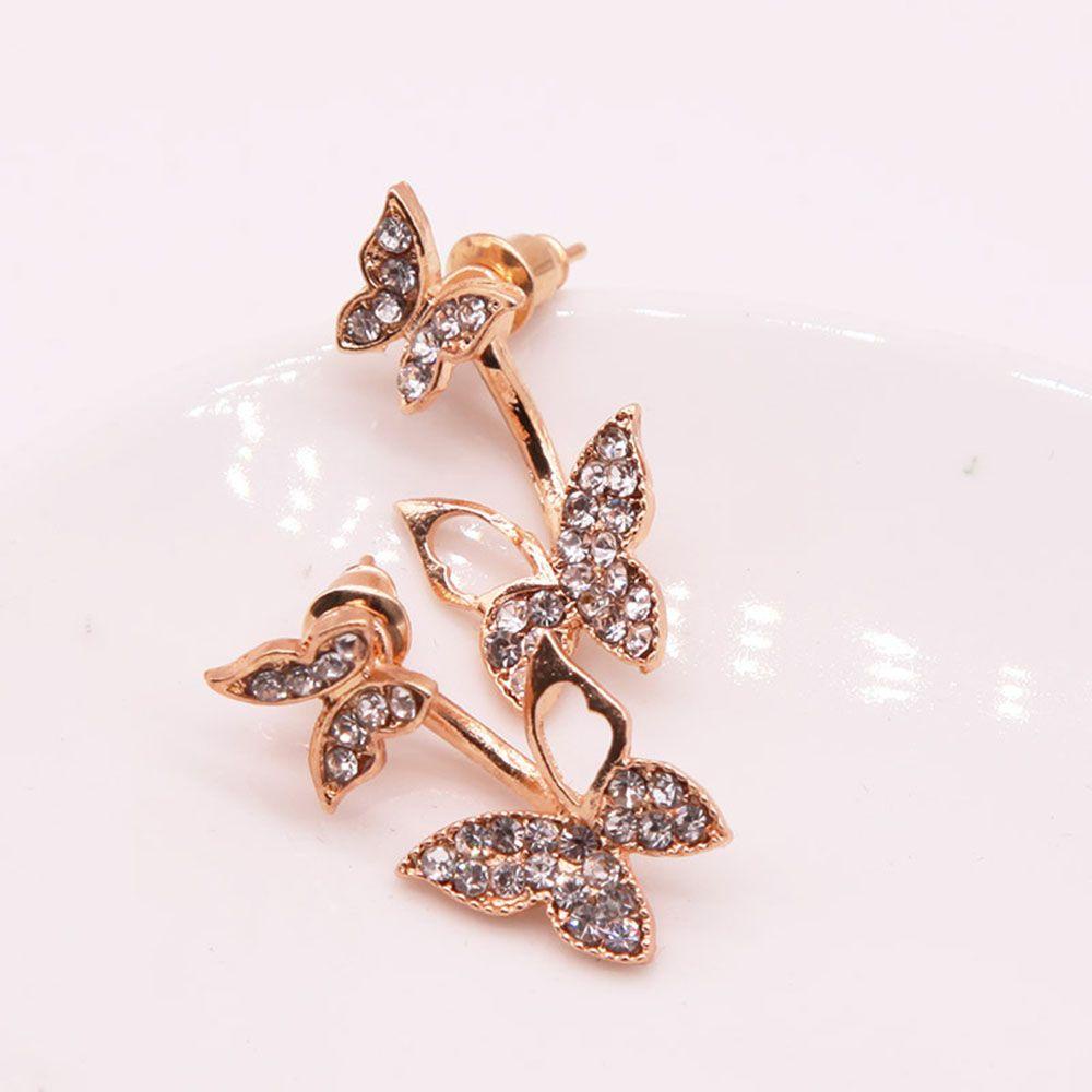 Lily Butterfly Earrings Temperamen Perhiasan Untuk Wanita Korea Anting Berongga