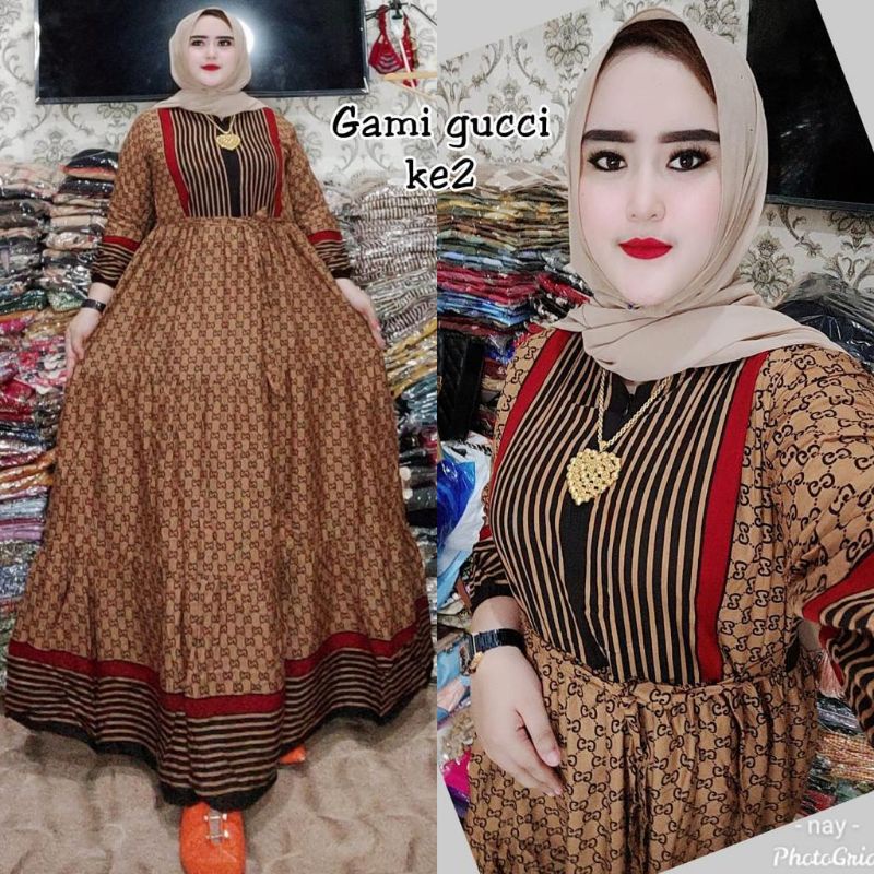 GUCCI FASHION BAJU GAMIS DRESS MAXI SETELAN MUSLIM WANITA CANTIK TERBARU KEKINIAN VIRAL MODISFASHION