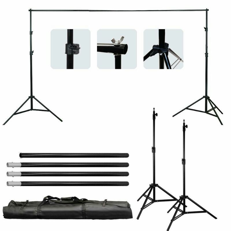 TaffStudio Bracket Stand 3 M Untuk Backdrop Foto Studio BS-300 Black