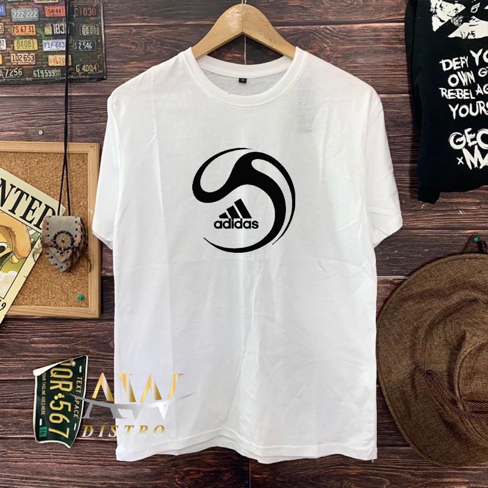 COD Baju Kaos Distro Adid4s Sport Text Hitam Premium Quality Lengan Pendek Kaos Tulisan Kaos Kata-Kata Kaos Sablon