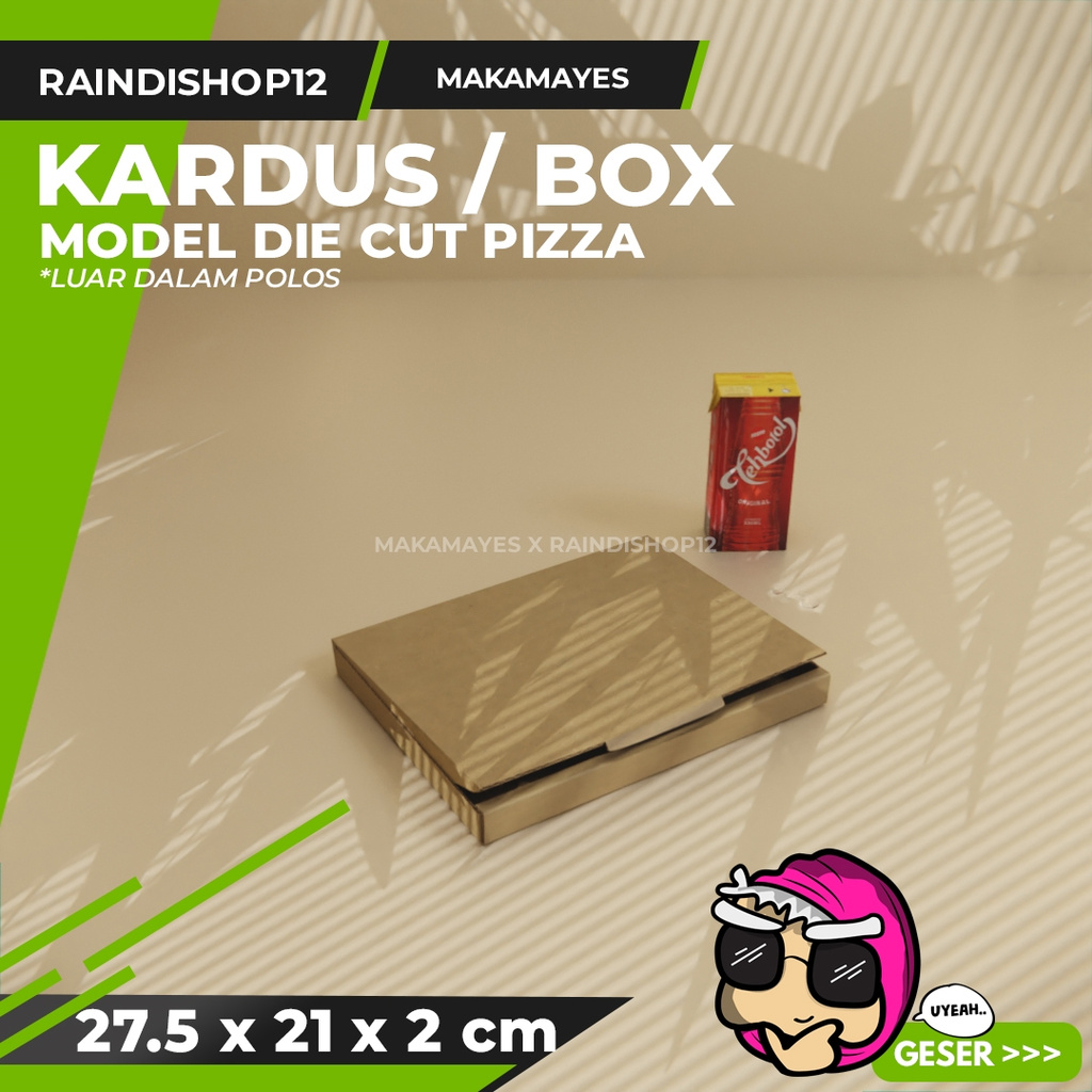 

(MIN 5 PCS) BOX 27.5 X 21 X 2 CM KARDUS DIE CUT PIZZA KEMASAN PACKAGING KADO