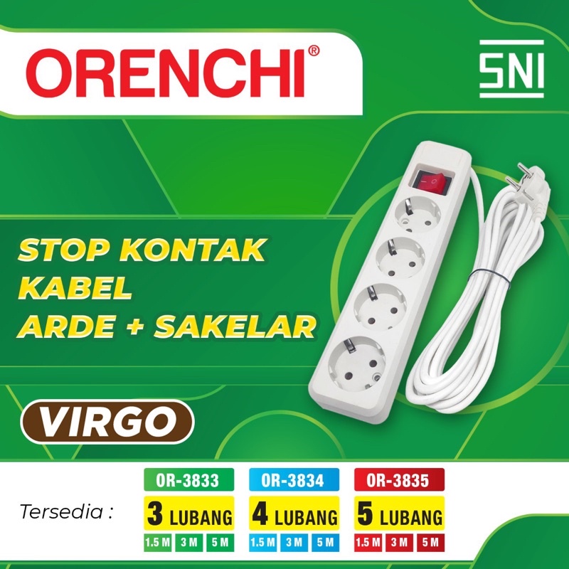 tesla orienchi Stop Kontak Kabel + Sakelar cok sambung