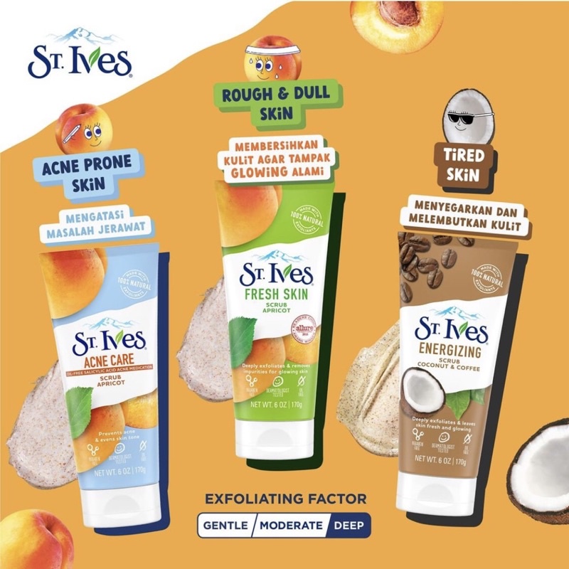 St. Ives Face Scrub / Scrub Wajah / St Ives Oatmeal / St Ives apricot
