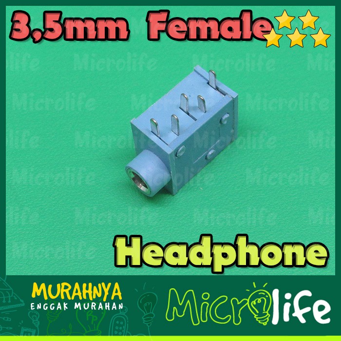 3.5MM HEADPHONE JACK SOCKET FEMALE 5 PIN PCB STEREO