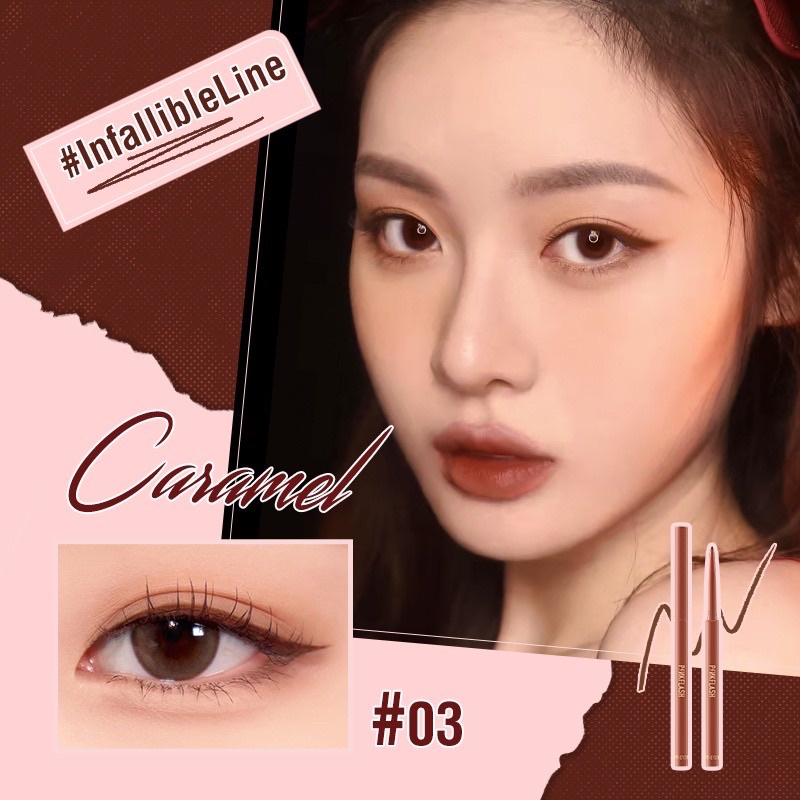 PINKFLASH #InfallibleLine Hyperfine Gel Eyeliner Pensil Tahan Air Tahan Lama Eyeliner Pencil Waterproff