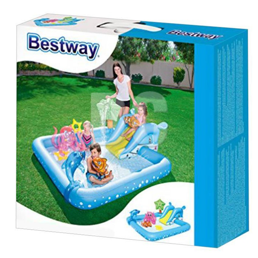 READY MALANG bisa GOJEK!!! 53052 Mainan Kolam Renang Anak BestWay Fantastic Aquarium 239 X 206 X 86