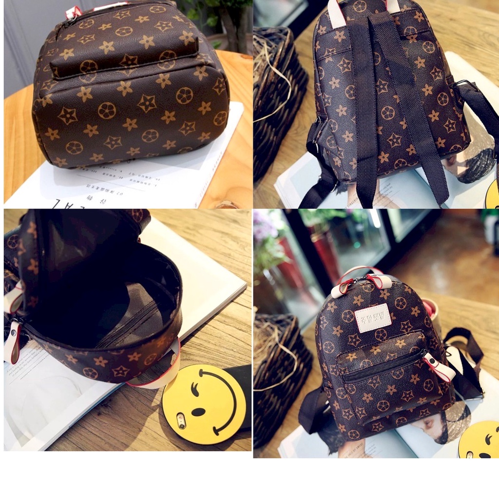 Tas Ransel Wanita Mini Import Kulit Pu Premium Quality / Tas Wanita Motif / Tas Ransel Traveling / Mini Bag Backpack / Tas Wanita Kecil Muat Banyak