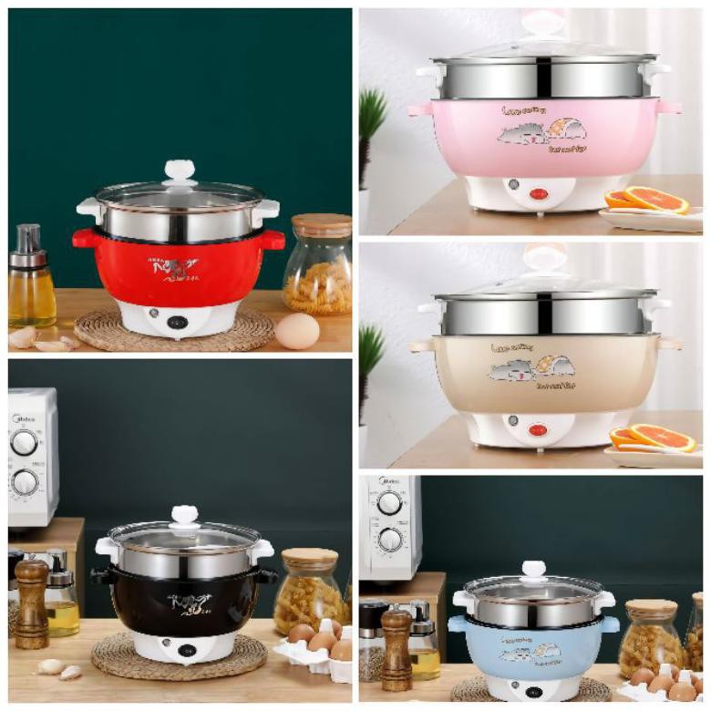 {BISA COD} Panci listrik keramik serbaguna 2,2L/Panci elektrik multifungsi high quality TERBARU