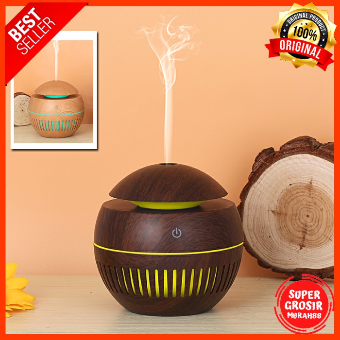 Humidifier Ultrasonic Aroma Essential Oil Diffuser Wood Design 2 130ml