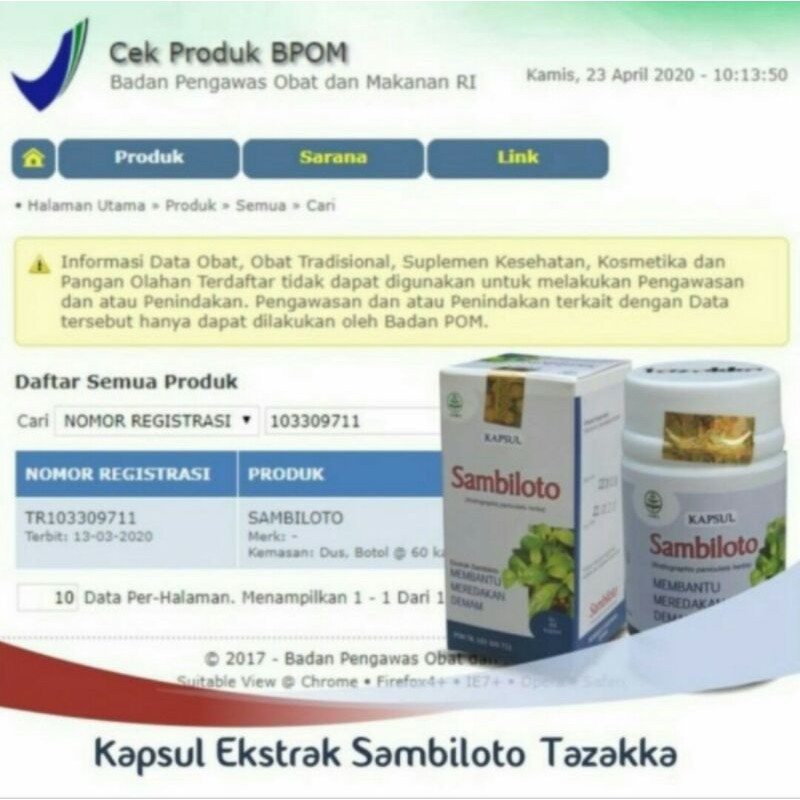 

Kapsul Herbal Sambiloto 60 Kapsul