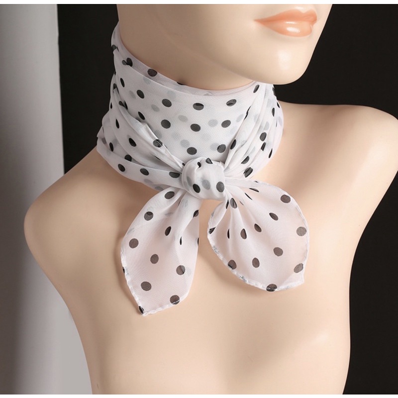 Syal / korea silk scarf satin syal / bandana / twilly Bag / ikat rambut korea scraf ( White )