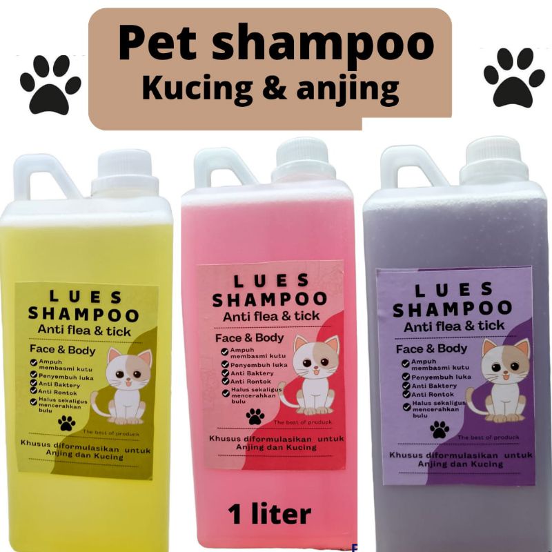 Shampoo kucing dan anjing anti kutu/pelembut/anti jamur/anti rontok netto:1 liter