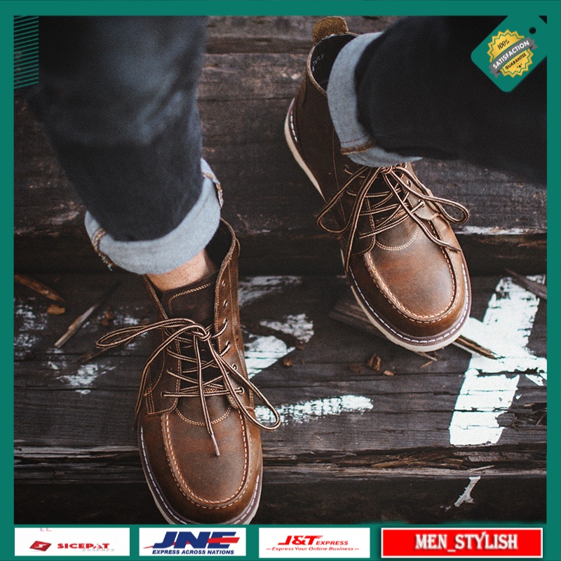 Sepatu Pria Boot Casual Maden Safety Working Ankle Men's Boots Clarks Winter  Snow Men Boot Cowhide 