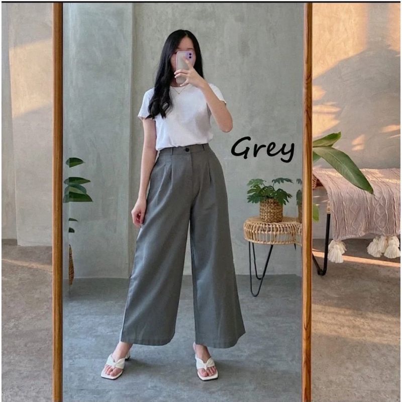 KULOT LINEN HIGHWAIST KOREAN STYLE HITS OOTD SELEBGRAM