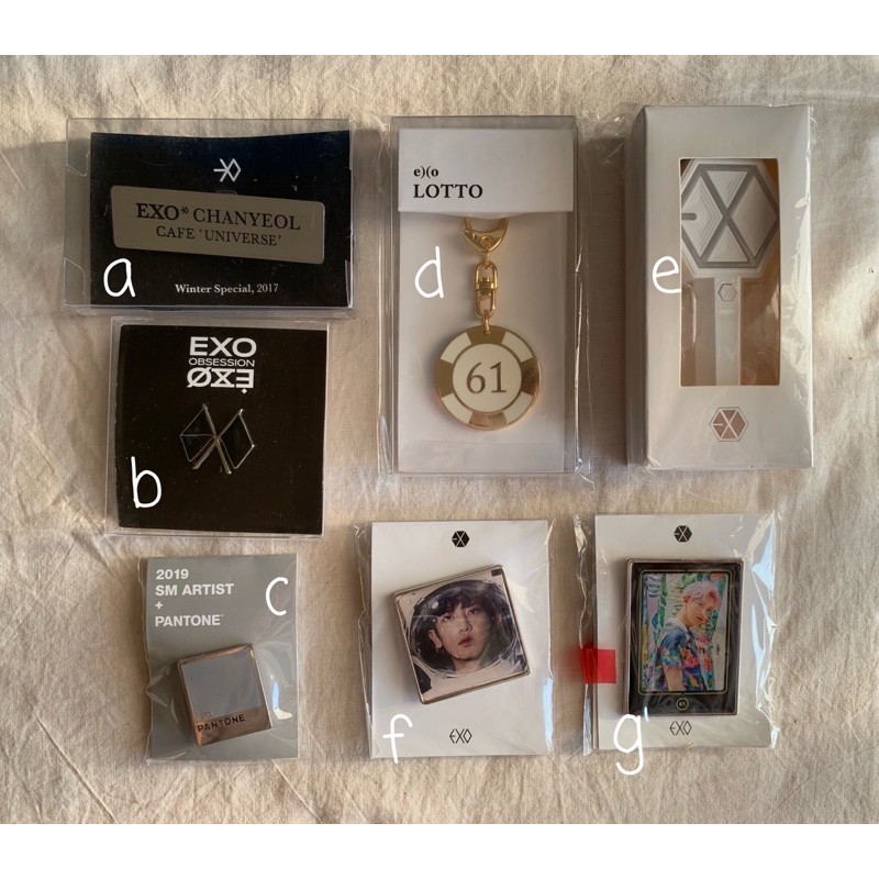 exo chanyeol official keyring badge; sing for you sfy obsession pantone universe lotto the war