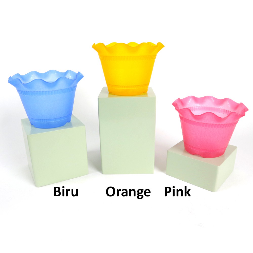 Pot Tanaman Bunga Hias Plastik Mercury 10cm - Random Colour - isi 6pcs