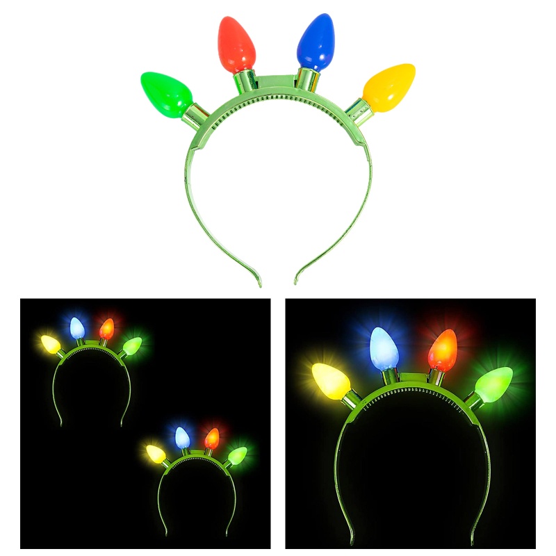 1pc Headbands Dengan Lampu LED Warna-Warni Untuk Pesta Natal