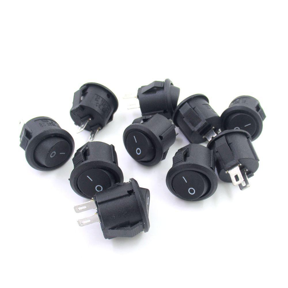 Rocker Switch MINI Bulat Hitam 2pin 2 pin