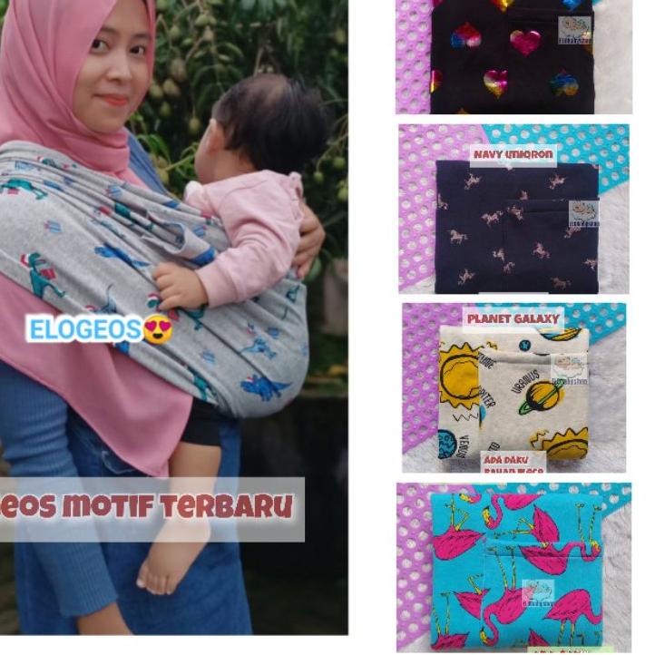 Terbaik GEOS Gendongan kaos instan, Geos bayi flece motif premium, Gendongan bayi kaos