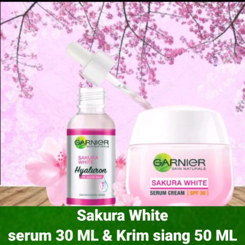 Garnier Sakura White serum 30 ML & Krim Siang 50 ML