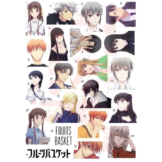 Stiker Anime Fruits Basket (10Pcs)