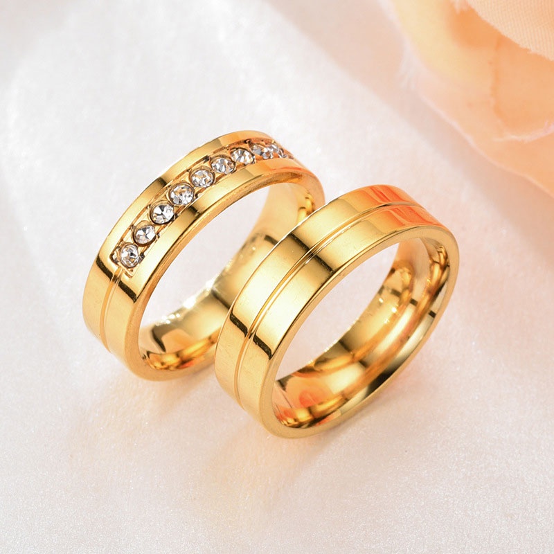 Satu Cincin Pertunangan Cincin Kawin Fashion Korea Untuk Pria Dan Wanita