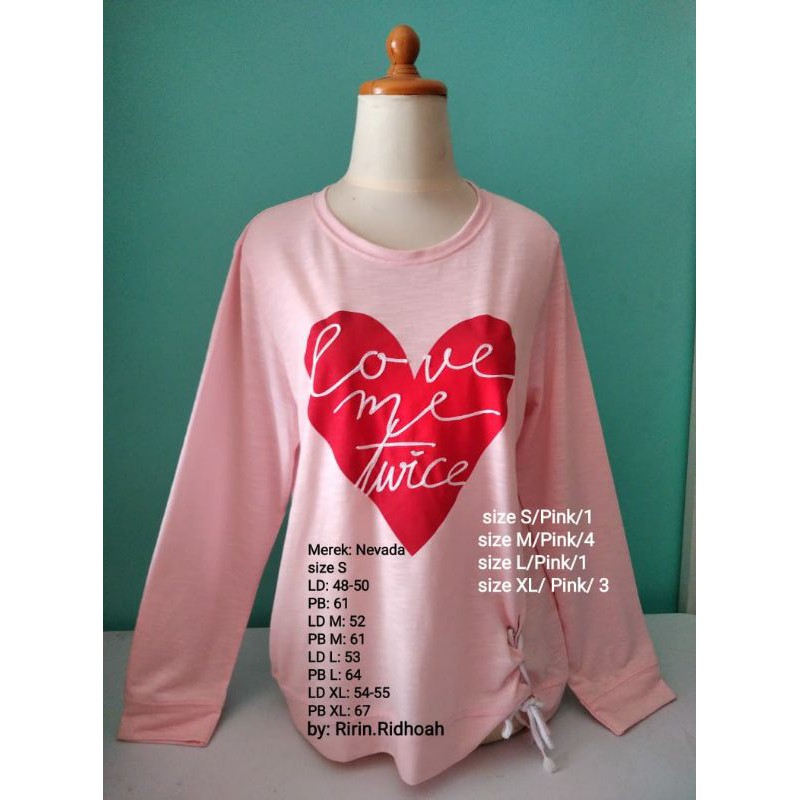 Kaos Nevada cewek lengan panjang