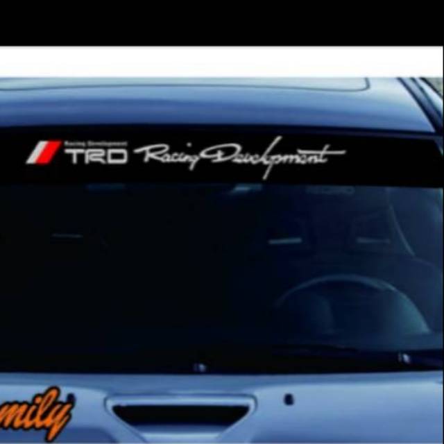 Sticker cutting kaca depan mobil TRD racing