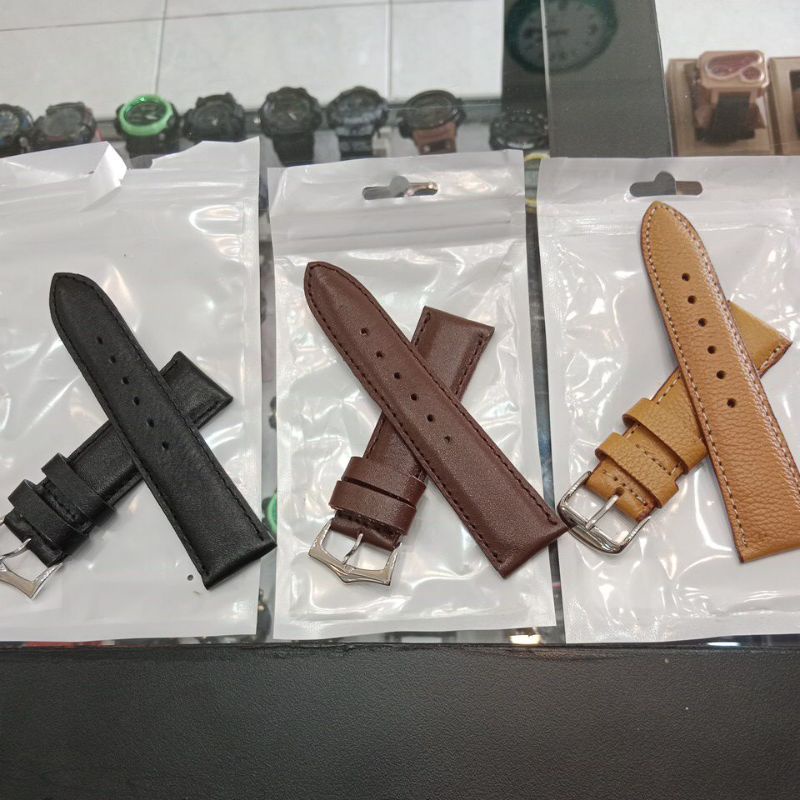 (PROMO) STRAP KULIT ASLI 24MM / STRAP KULIT SAPI ASLI AWET / TALI JAM AC / TALI JAM TANGAN / TALI KU