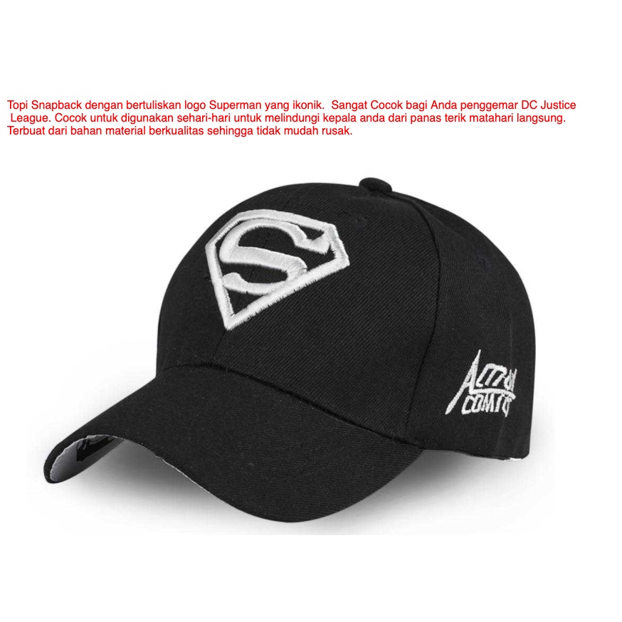 Topi Snapback Superman Logo DC Justice League Bahan Material Berkualitas