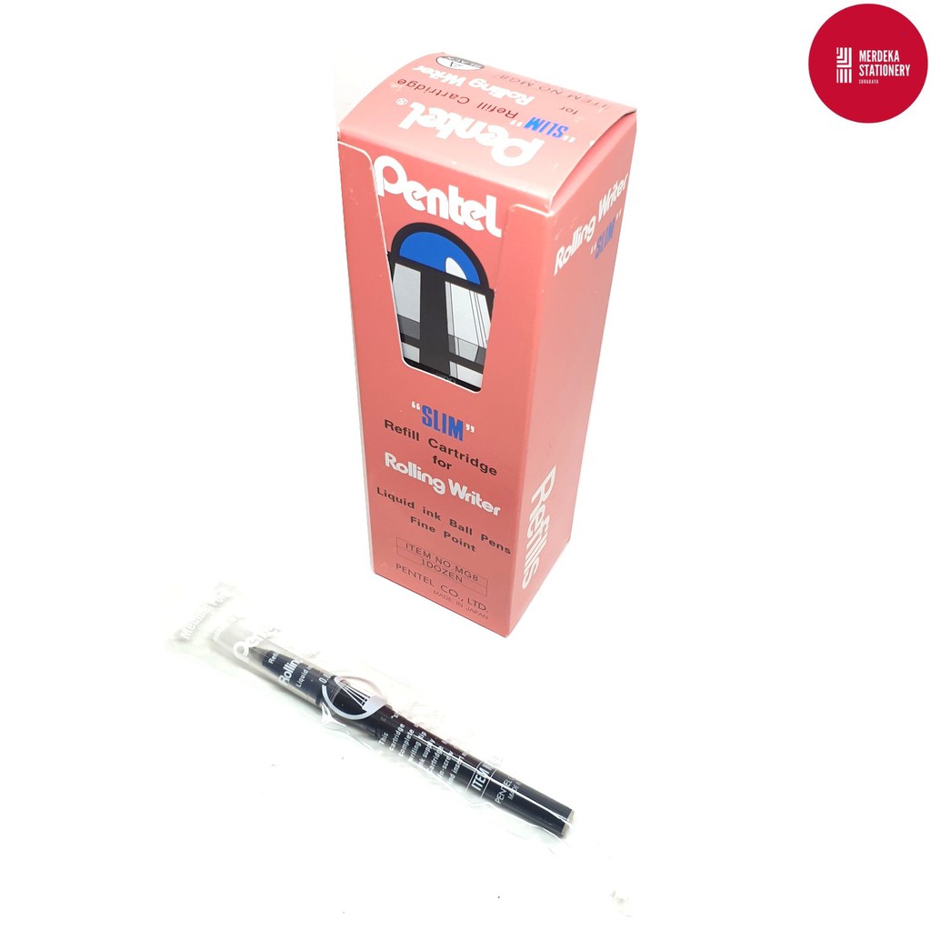 

(ISI 12)Refill/Isi/Tinta pulpen/ballpen PENTEL Rolling 0.8mmHITAM