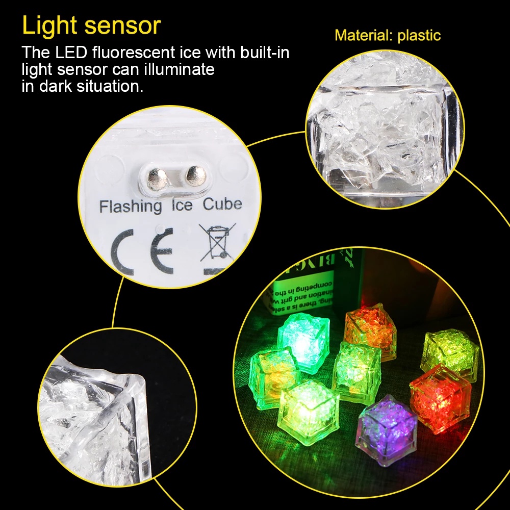 Lampu Hias Luminous LED Colorful Es Batu Lampu Suasana Glowing Otomatis Untuk Pesta Pernikahan Bar Lampu Malam Induksi