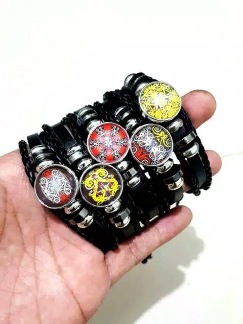 Gelang Custom Gambar Logo Brand Organisasi Komunitas Perusahaan Kulit Kepang Multilayer