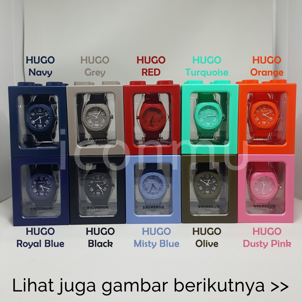 Jam Tangan BrunBrun Paris Jam Tangan Bahan Karet Silikon Seri HUGO MAX BOO BAE