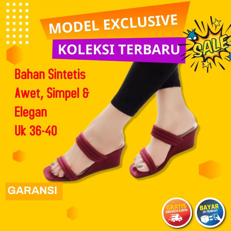 Wedges Sendal Hak Tinggi Kondangan Wanita Korea Terbaru