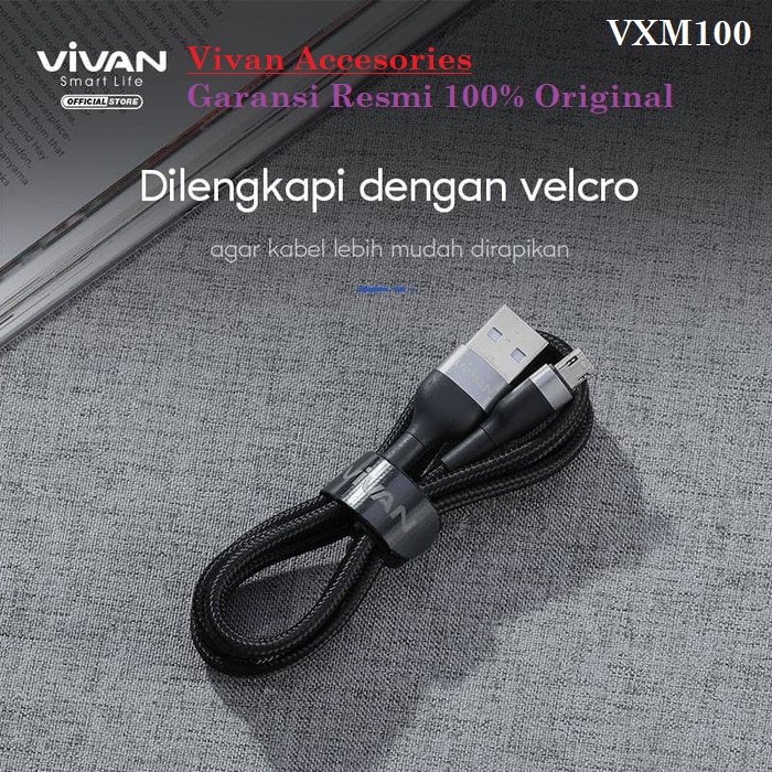 Vivan VXM100 Kabel Data Micro USB Android 1M Quick Charging 2.4A