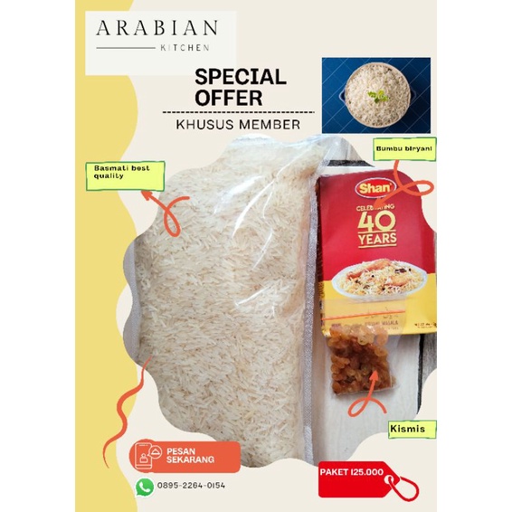 

Beras basmati / nasi briyani + bumbu briyani