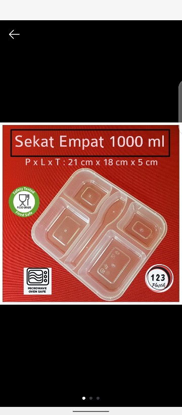 Thinwall Paket Serasi 1 (sekat 4 + Sendok Garpu), Food Grade, Tebal, Kotak Makan, Take Away