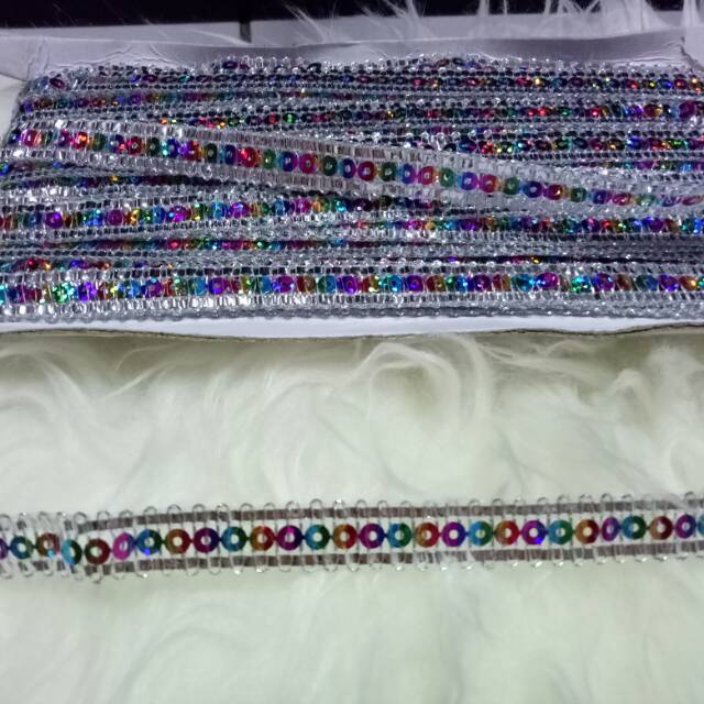 renda silver payet hiasan baju bahan craft aksesoris
